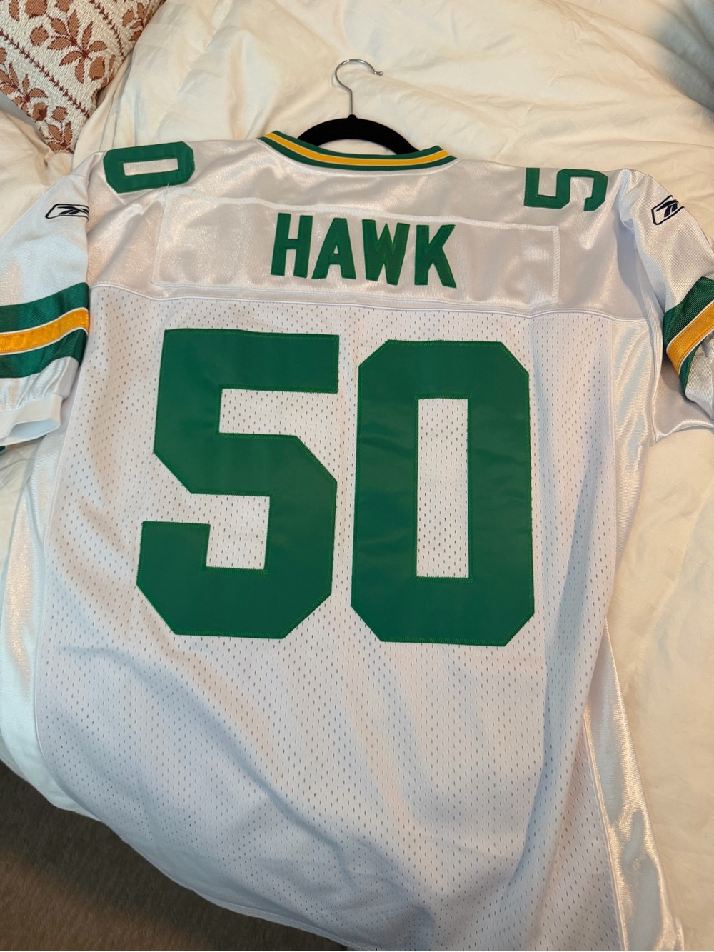 White A.J. Hawk Green Bay Packers #50 Jersey